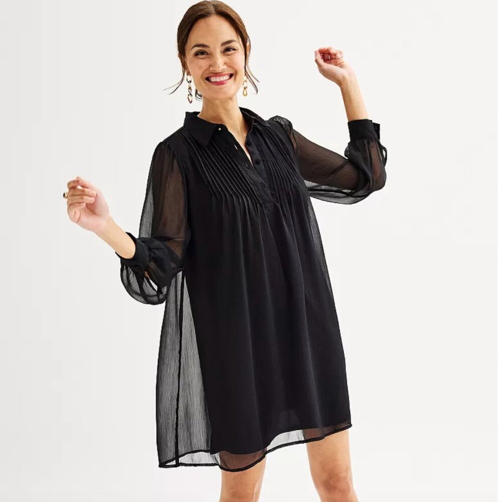 Women's Nine West Swing Pintuck Dress